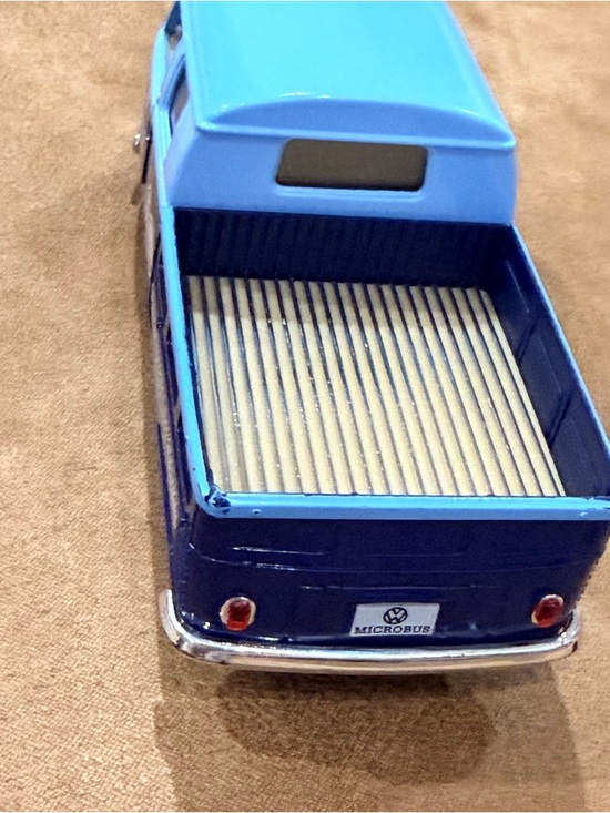 VW Bus Pickup Toy Diecast Blue Delivery Truck Vintage Style EUC - Picture 6 of 8